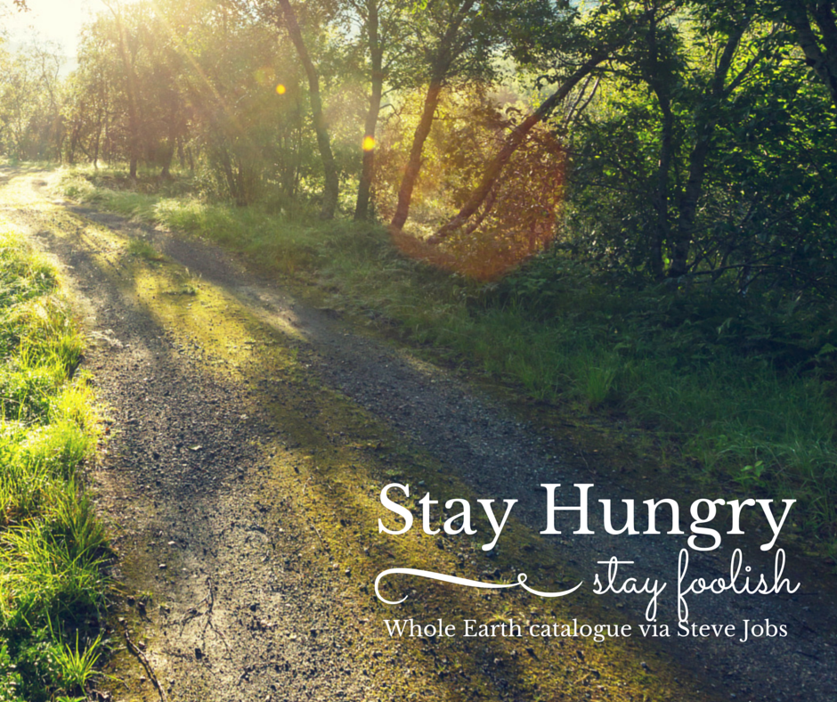 Quote from Whole Earth Catalogue by Steve Jobs: Stay hungry, stay foolish.